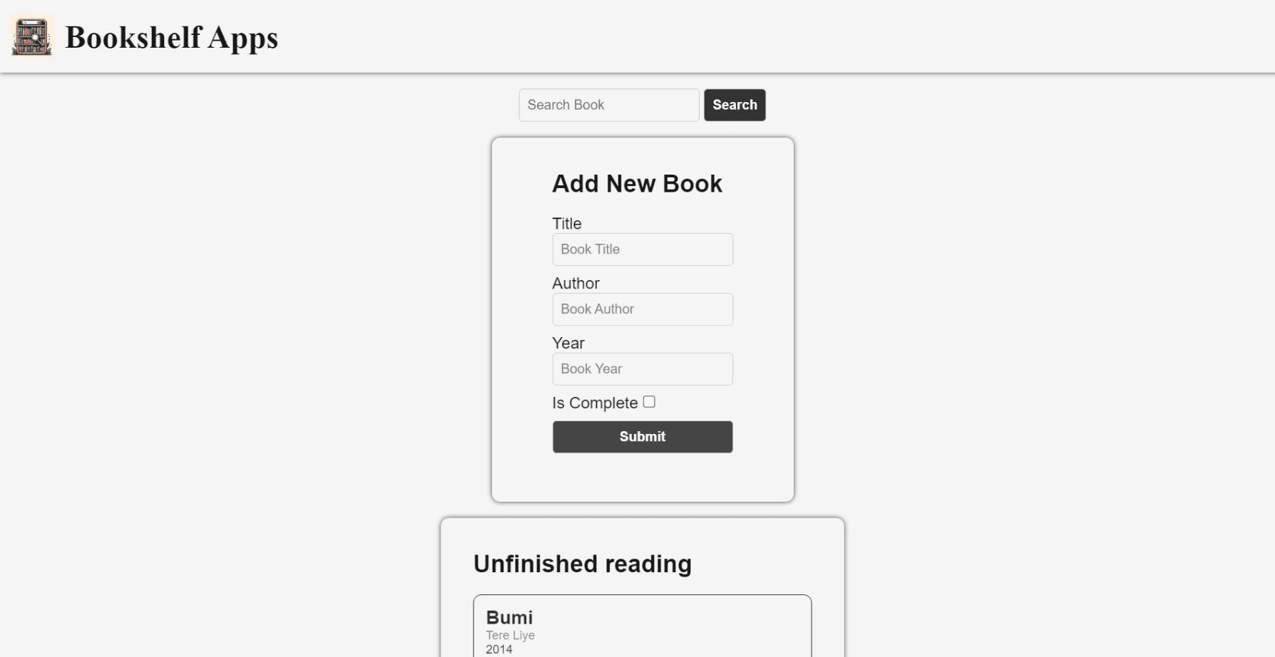 Bookshelf App